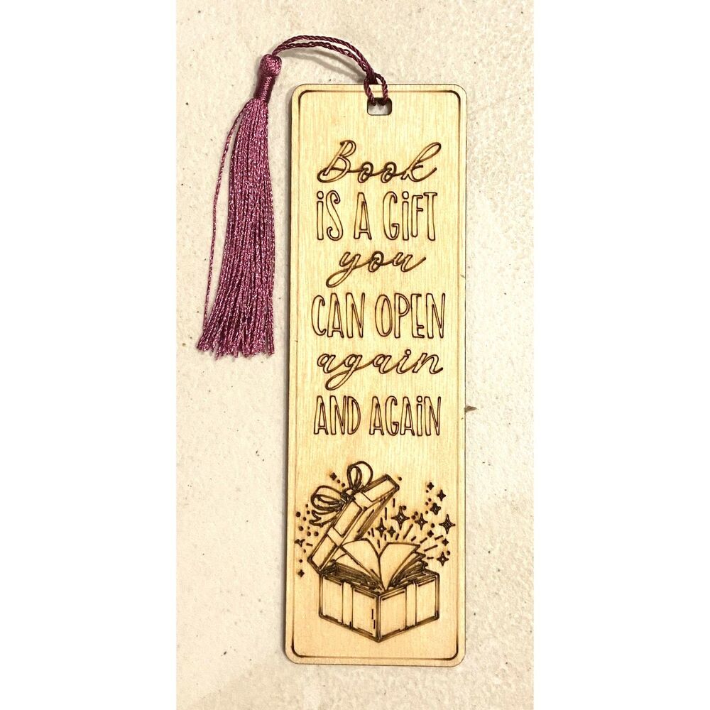 Wood Bookmark - Book is a Gift - B023